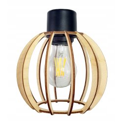 LAMPA KINKIET E27 ścienny stały loft KULA Drewno