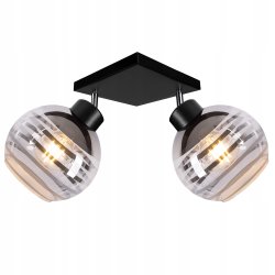Lampa sufitowa wisząca PALFON regulowany na 2x E27 klosz szklana kula paski