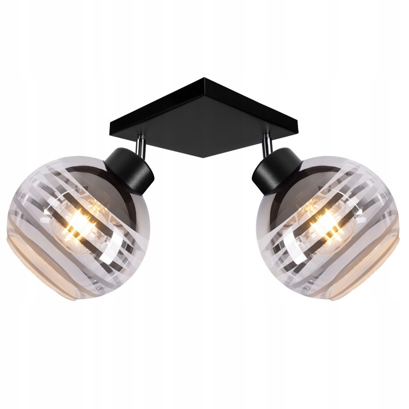 Lampa sufitowa wisząca PALFON regulowany na 2x E27 klosz szklana kula paski