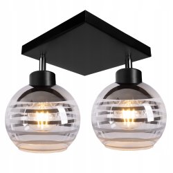 Lampa sufitowa wisząca PALFON regulowany na 2x E27 klosz szklana kula paski