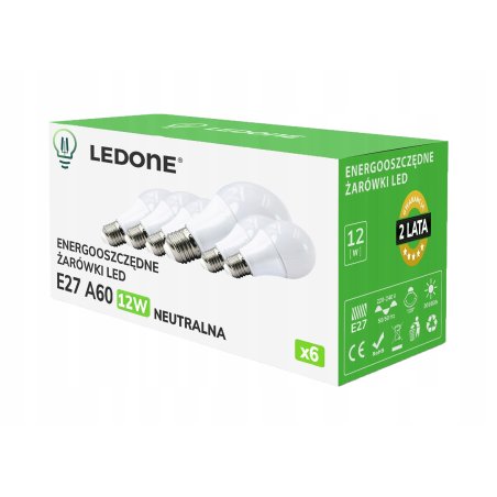 6x Żarówka LED E27 A60 12W...