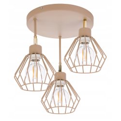 LAMPA WISZĄCA SUFITOWA PLAFON ŻYRANDOL RUCH BRYLANT 3x E27 KASZMIR beż ecru
