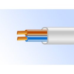 Przewód Płaski elektryczny giętki (linka) instalacyjny OMYp 2x0,50 biały