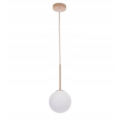 LAMPA WISZĄCA ZWIS ŻYRANDOL SUFIT SZKLANY KLOSZ KULA KASZMIR beż ecru beige