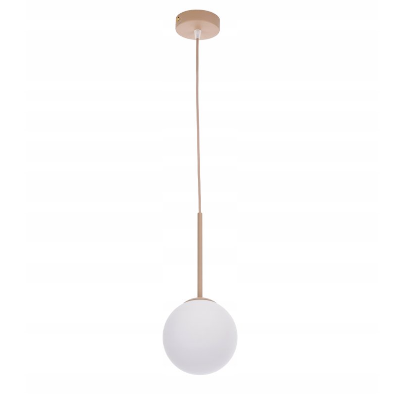 LAMPA WISZĄCA ZWIS ŻYRANDOL SUFIT SZKLANY KLOSZ KULA KASZMIR beż ecru beige