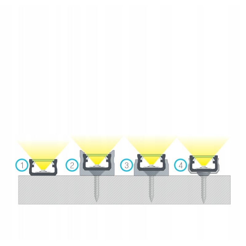 2mb Profil LED A aluminiowy NAWIERZCHNIOWY surowy