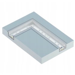 Profil LED typ-B aluminiowy WPUSZCZANY BIAŁY 2m