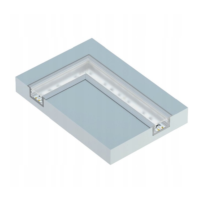Profil LED typ-B aluminiowy WPUSZCZANY BIAŁY 2m
