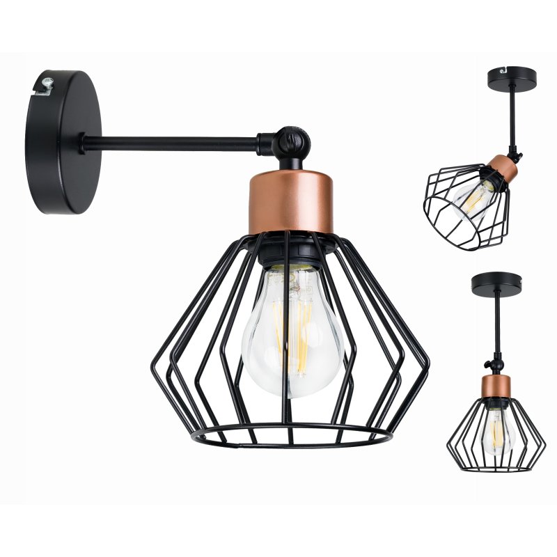 LAMPA KINKIET ścienny regulowany loft BRYLANT drut