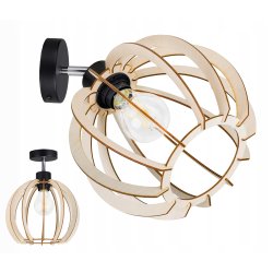 LAMPA wisząca żyrandol ruchomy loft KULA drewno 1