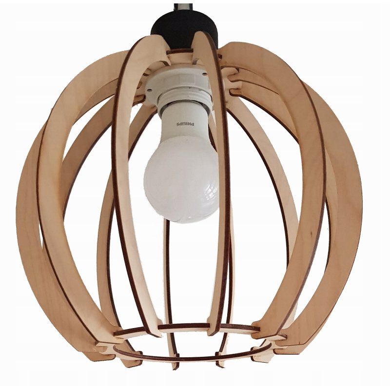 LAMPA wisząca żyrandol ruchomy loft KULA drewno 1