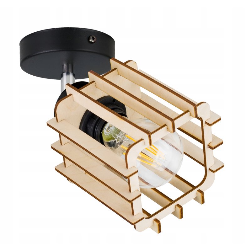 LAMPA KINKIET ścienny ruchomy loft KOSTKA Drewno