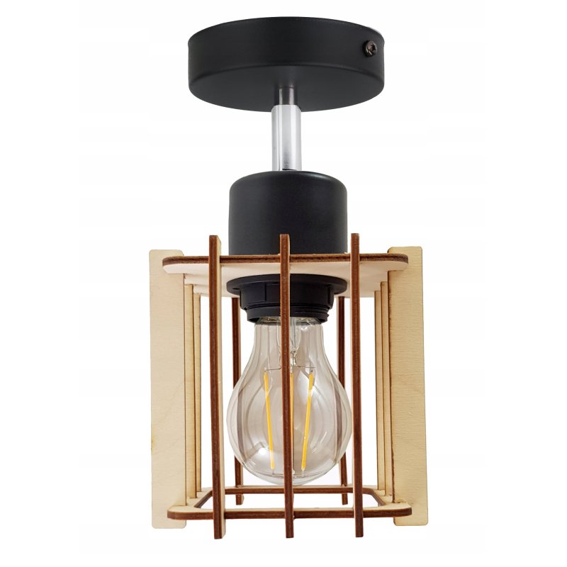 LAMPA KINKIET ścienny ruchomy loft KOSTKA Drewno