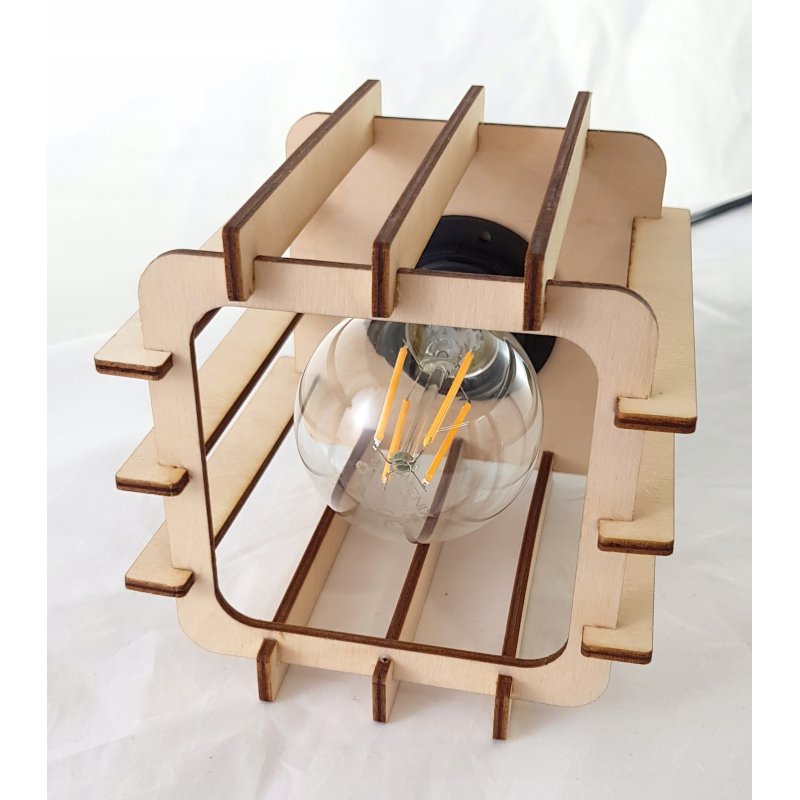 LAMPA KINKIET ścienny ruchomy loft KOSTKA Drewno