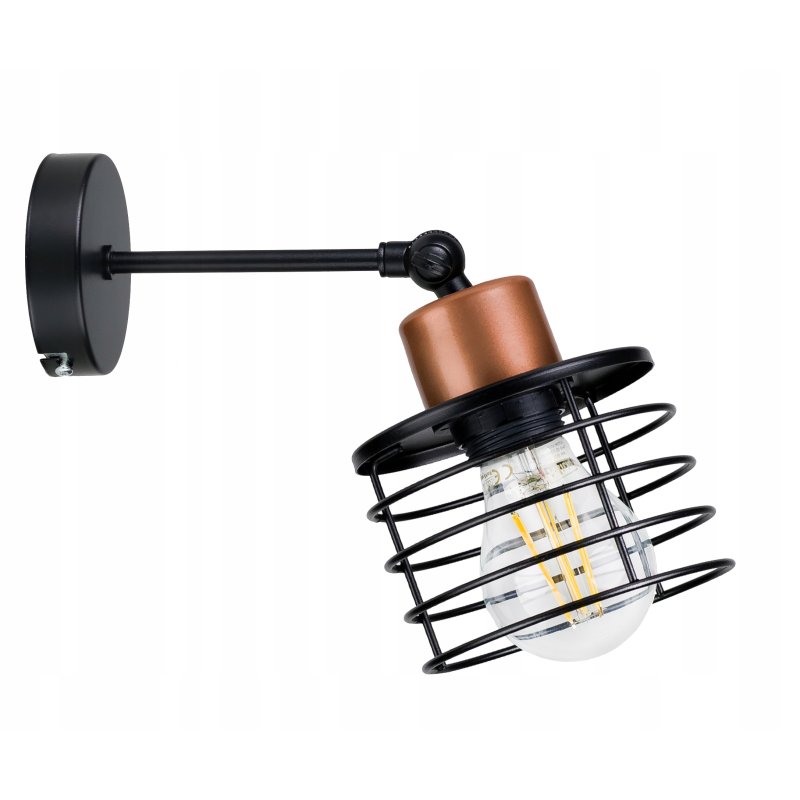 LAMPA KINKIET ŚCIENNY ruchomy loft drut SPRĘŻYNA 1