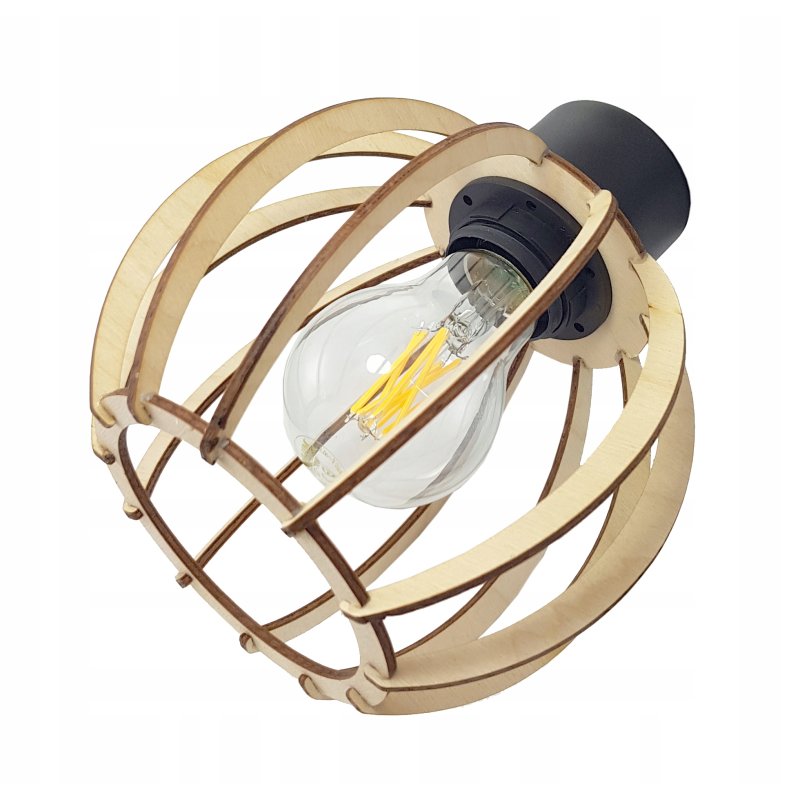 LAMPA KINKIET E27 ścienny ruchomy loft KULA Drewno