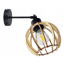LAMPA KINKIET E27 ścienny ruchomy loft KULA Drewno