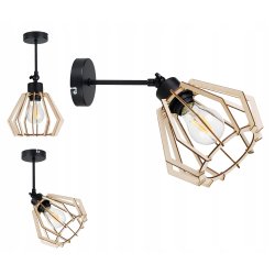 KINKIET ścienny LAMPA ruchomy loft BRYLANT Drewno