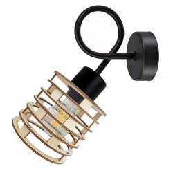 LAMPA KINKIET ścienny stały loft SPRĘŻYNA Drewno