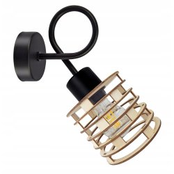 LAMPA KINKIET ścienny stały loft SPRĘŻYNA Drewno