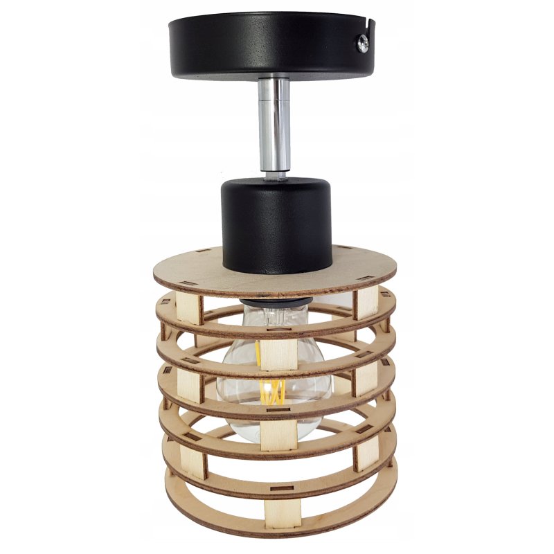 LAMPA KINKIET ścienny ruchomy loft SPRĘŻYNA Drewno