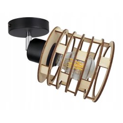 LAMPA KINKIET ścienny ruchomy loft SPRĘŻYNA Drewno