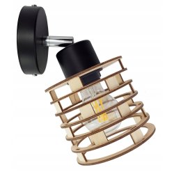 LAMPA KINKIET ścienny ruchomy loft SPRĘŻYNA Drewno