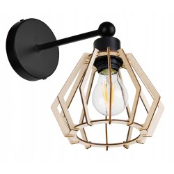 LAMPA KINKIET ścienny stały loft BRYLANT Drewno