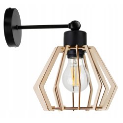 LAMPA KINKIET ścienny stały loft BRYLANT Drewno