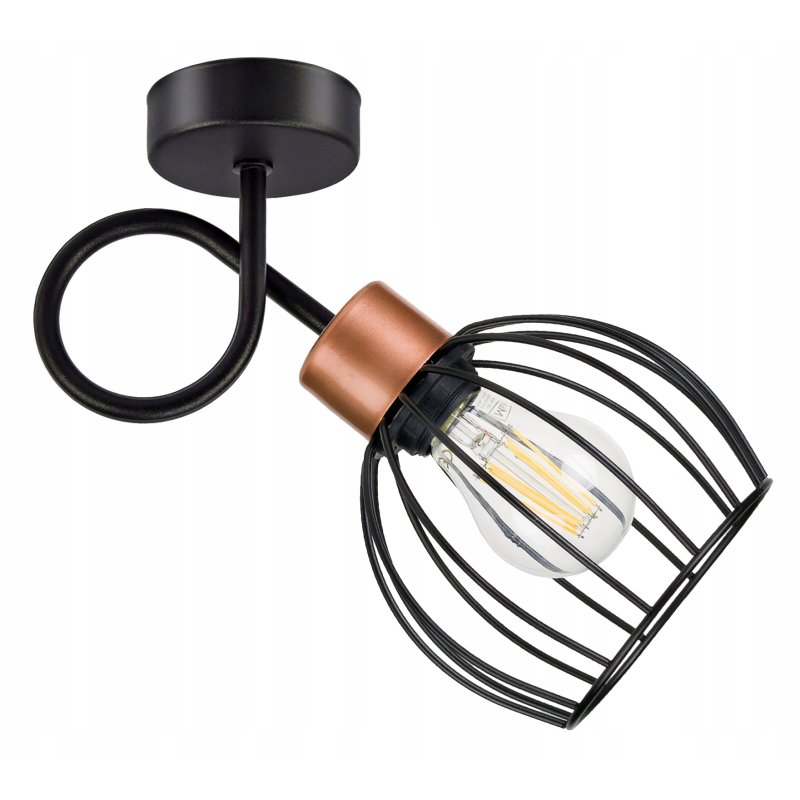 LAMPA KINKIET E27 ścienny stały loft drut KULA