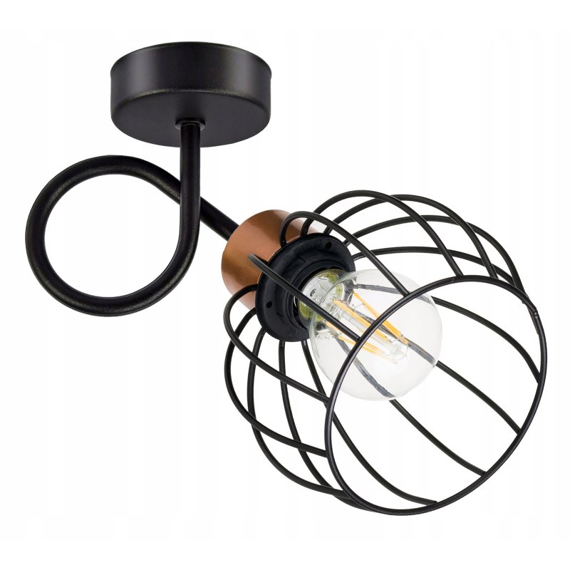 LAMPA KINKIET E27 ścienny stały loft drut KULA