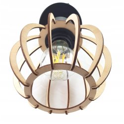 LAMPA KINKIET E27 ścienny stały loft KULA Drewno