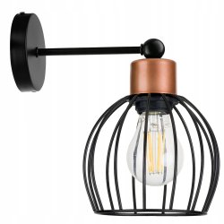 LAMPA KINKIET E27 ścienny stały loft drut KULA