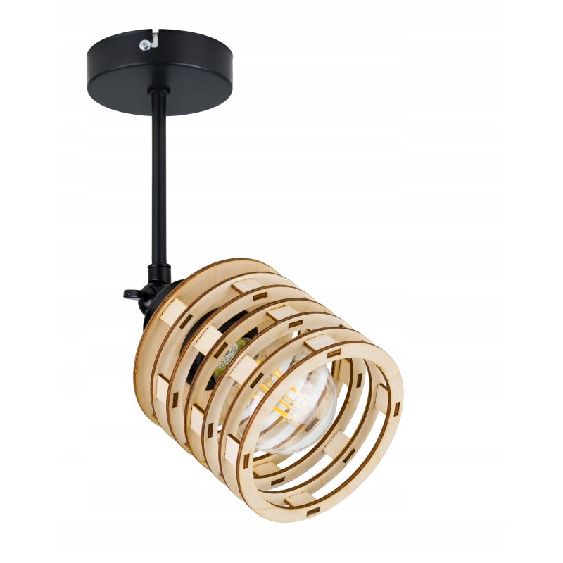 LAMPA KINKIET ścienny ruchomy loft SPRĘŻYNA Drewno