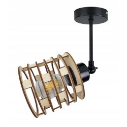 LAMPA KINKIET ścienny ruchomy loft SPRĘŻYNA Drewno