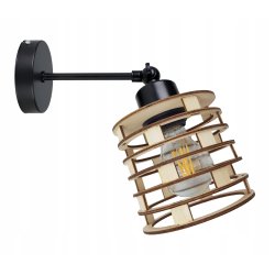 LAMPA KINKIET ścienny ruchomy loft SPRĘŻYNA Drewno