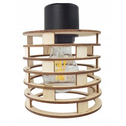 LAMPA KINKIET ścienny stały loft SPRĘŻYNA Drewno