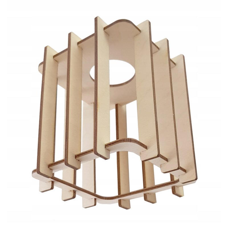 LAMPA KINKIET E27 ścienny stały loft KOSTKA Drewno