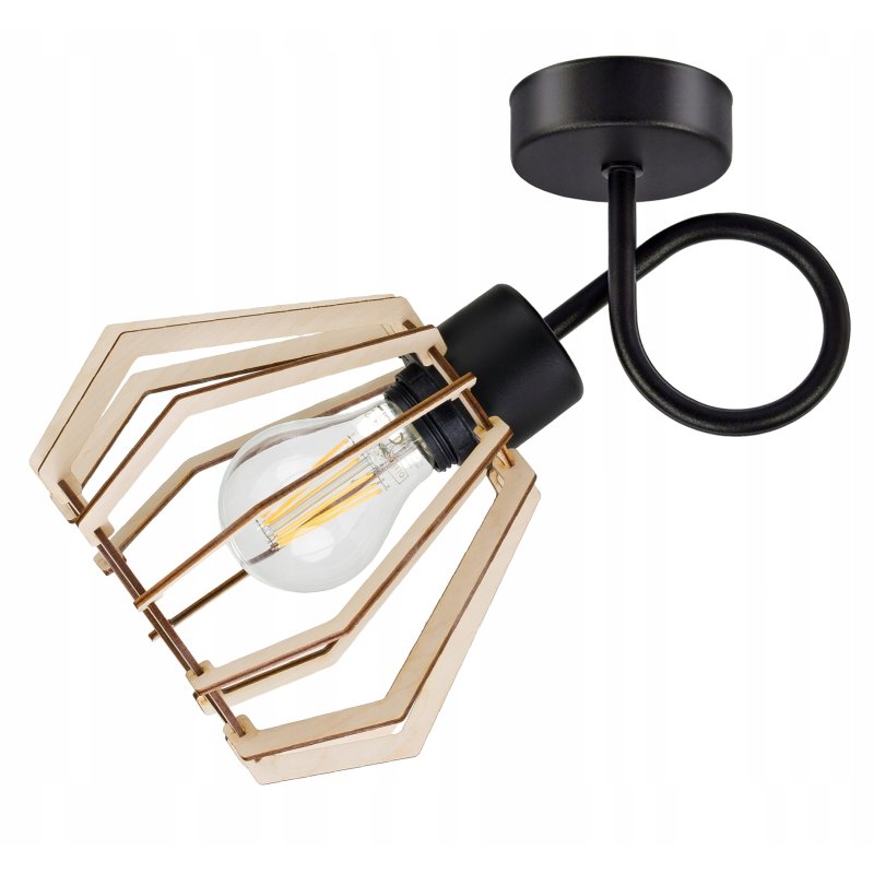 LAMPA KINKIET ścienny stały loft BRYLANT Drewno