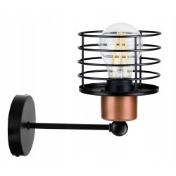 LAMPA KINKIET E27 ścienny stały loft drut SPRĘŻYNA