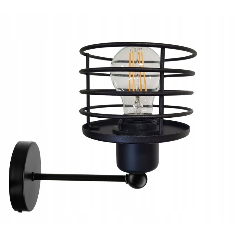 LAMPA KINKIET E27 ścienny stały loft drut SPRĘŻYNA