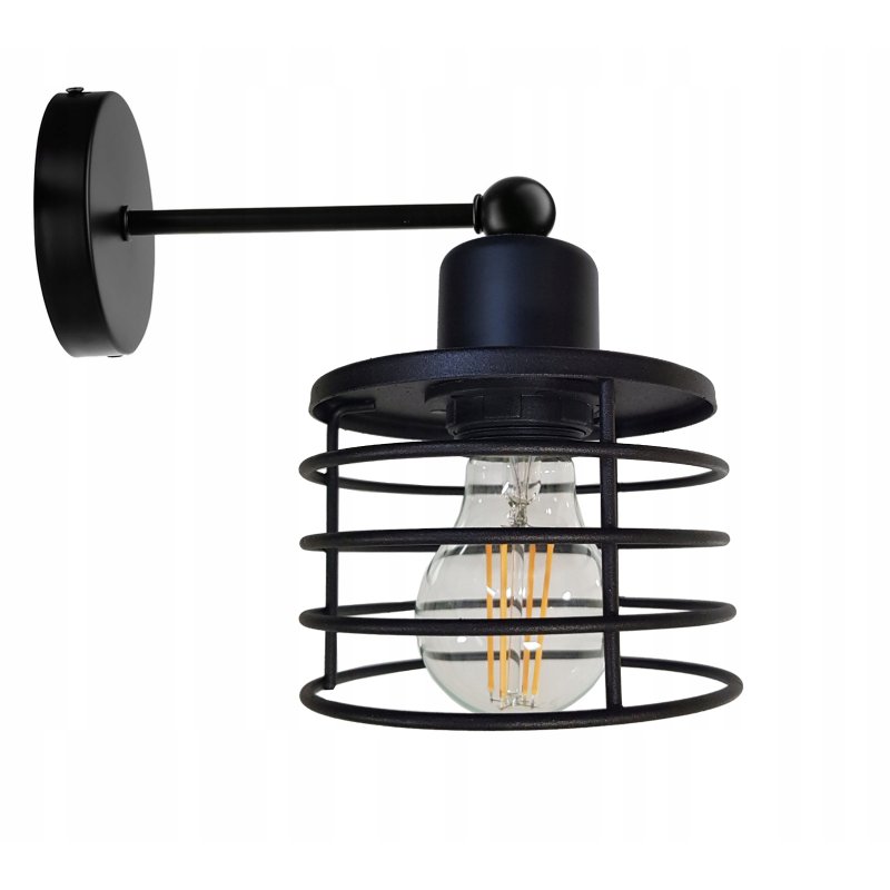LAMPA KINKIET E27 ścienny stały loft drut SPRĘŻYNA