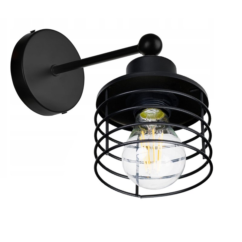 LAMPA KINKIET E27 ścienny stały loft drut SPRĘŻYNA