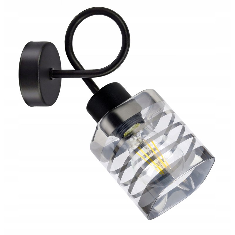 LAMPA KINKIET ścienny E27 stały loft klosz SZKLANY