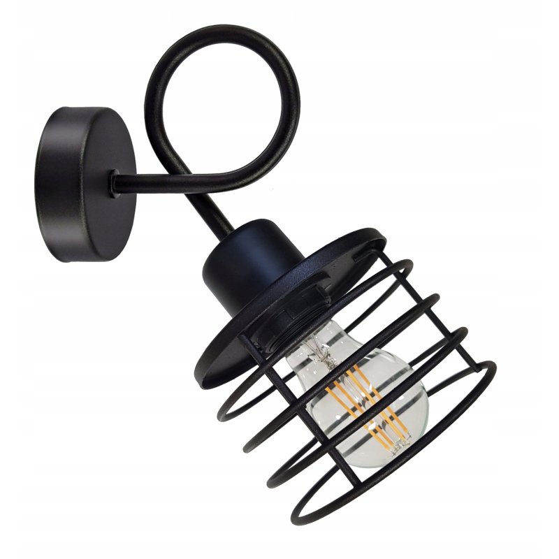 LAMPA KINKIET E27 ścienny stały loft drut SPRĘŻYNA