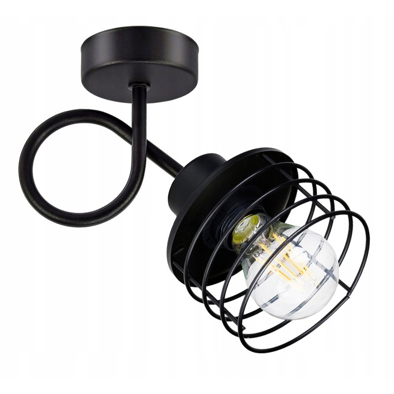LAMPA KINKIET E27 ścienny stały loft drut SPRĘŻYNA
