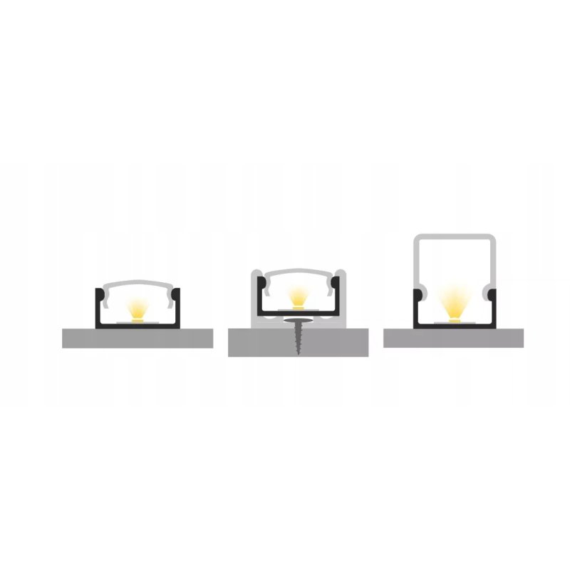 2mb Profil ALU nawierzchniowy PŁASKI SLIM radiator