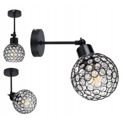 LAMPA KINKIET ścienny ruchomy LOFT Klosz KRYSZTAŁ