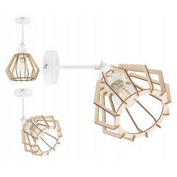 LAMPA KINKIET E27 ścienny regulowany loft Drewno