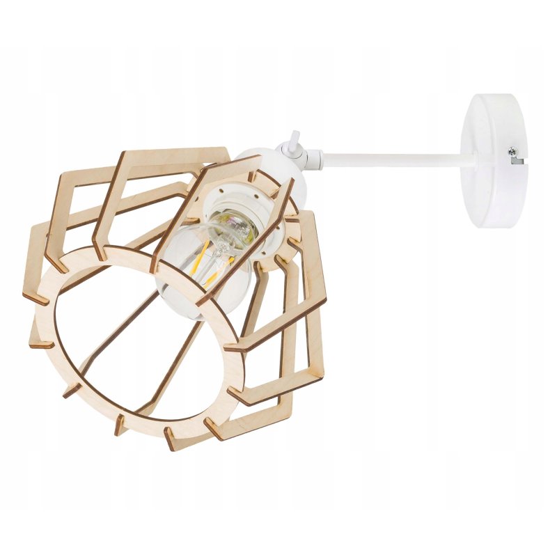 LAMPA KINKIET E27 ścienny regulowany loft Drewno